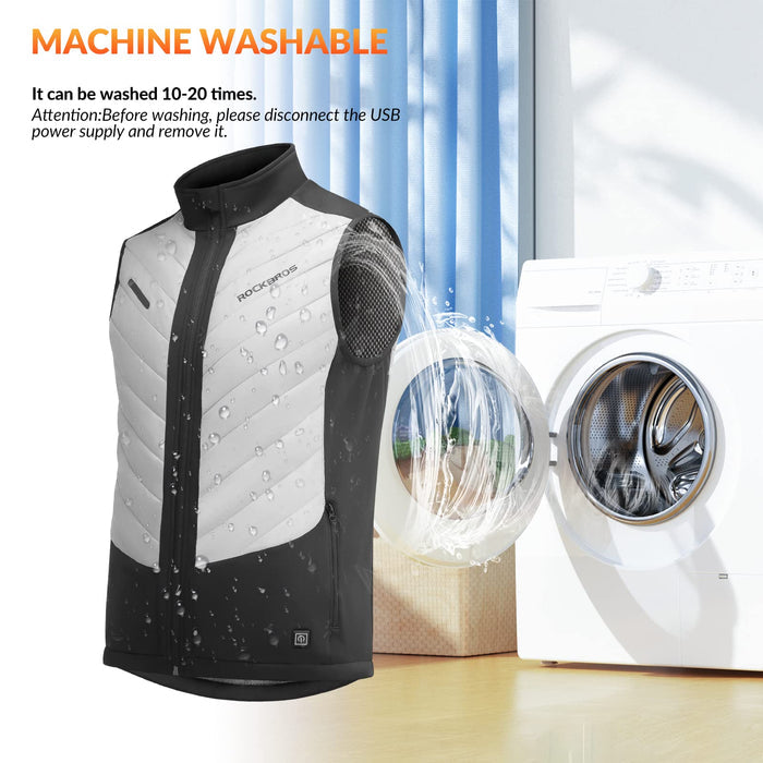 ROCKBROS USB Electric Heated Vest 3-Temperature Levels Washable Winter Vest - ROCKBROS-UK