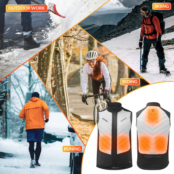 ROCKBROS USB Electric Heated Vest 3-Temperature Levels Washable Winter Vest - ROCKBROS-UK