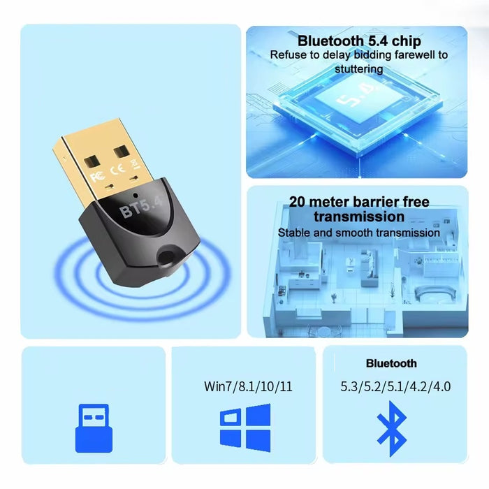 Adaptador Bluetooth USB Bluetooth 5.4 Para PC