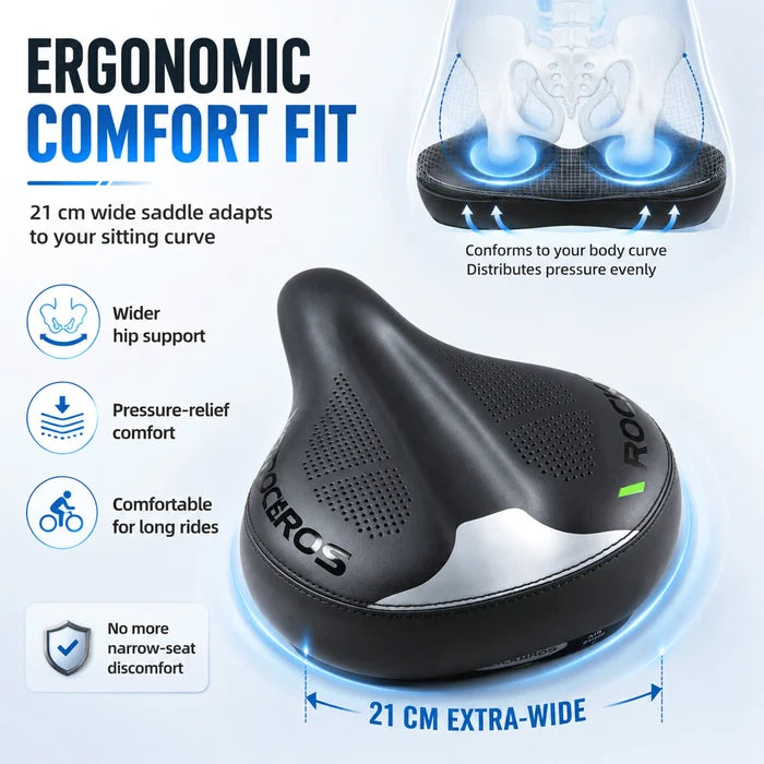 ROCKBROS ergonomic bike saddle adjustable air chamber comfort seat