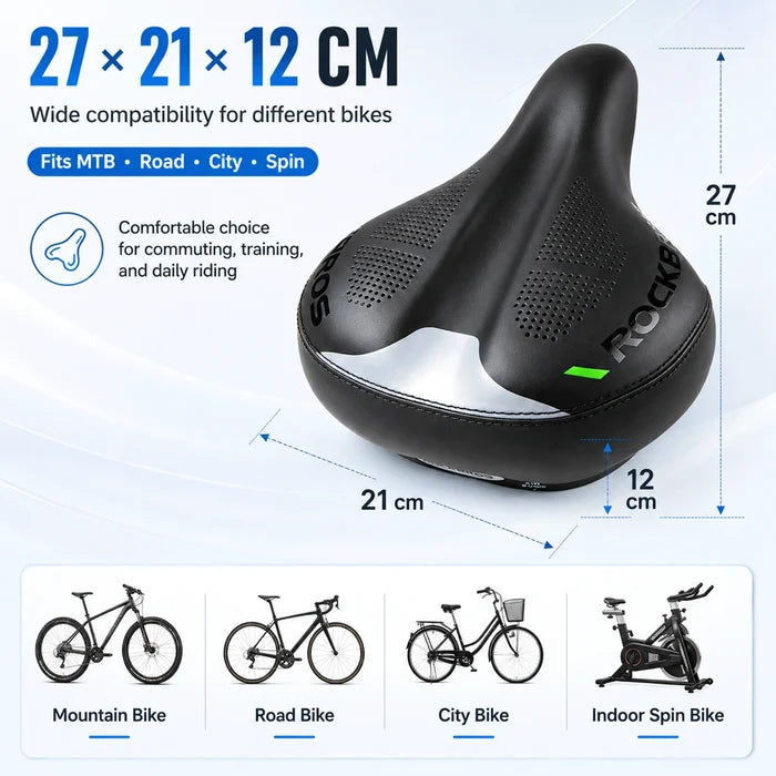 ROCKBROS ergonomic bike saddle adjustable air chamber comfort seat