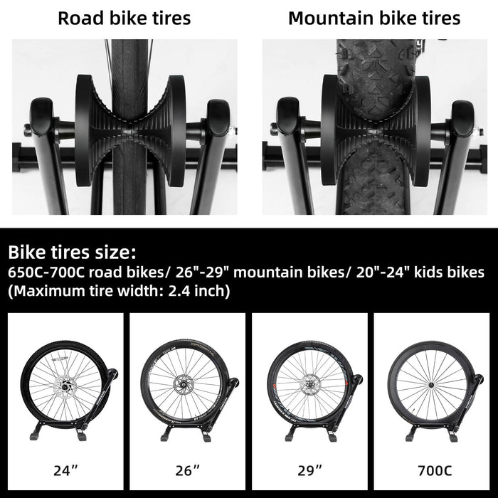 ROCKBROS foldable bike stand, portable bicycle parking rack in durable carbon steel, ideal for secure bike storage