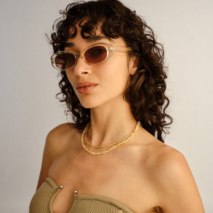 Affinity Sand Uni-Sex Oval Sunglasses | Aire