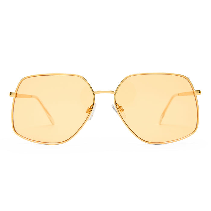 Altair Gold Clear Female Aviator Sunglasses | Aire