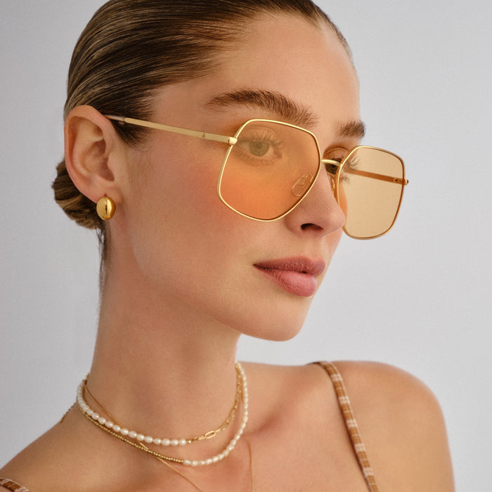 Altair Gold Clear Female Aviator Sunglasses | Aire