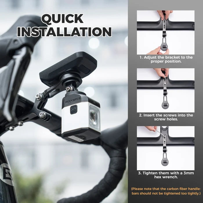 Aluminium Bike Computer Mount with Dual Accessory Mounts