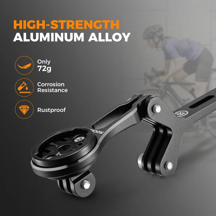 Aluminium Bike Computer Mount with Dual Accessory Mounts