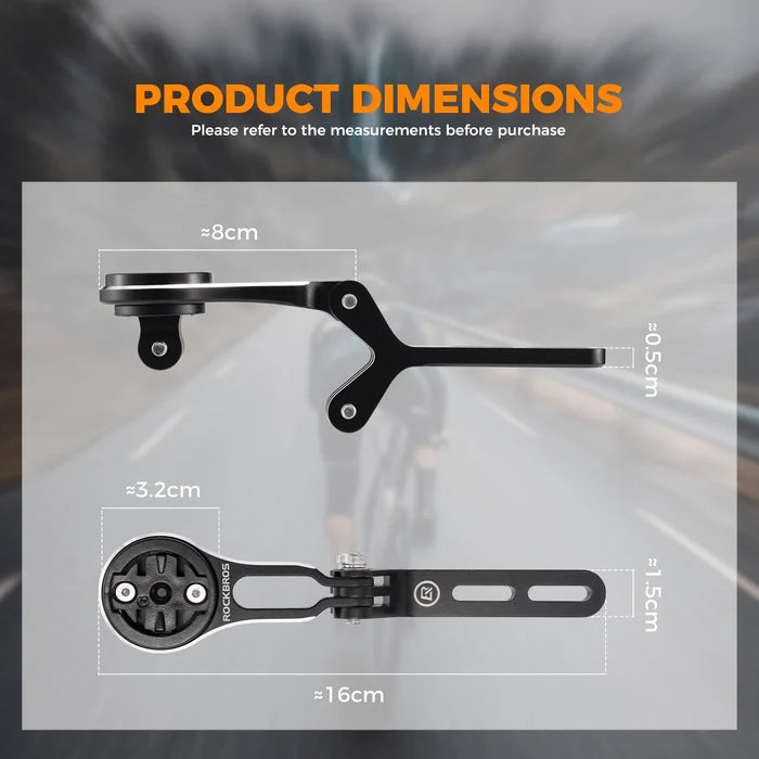 Aluminium Bike Computer Mount with Dual Accessory Mounts