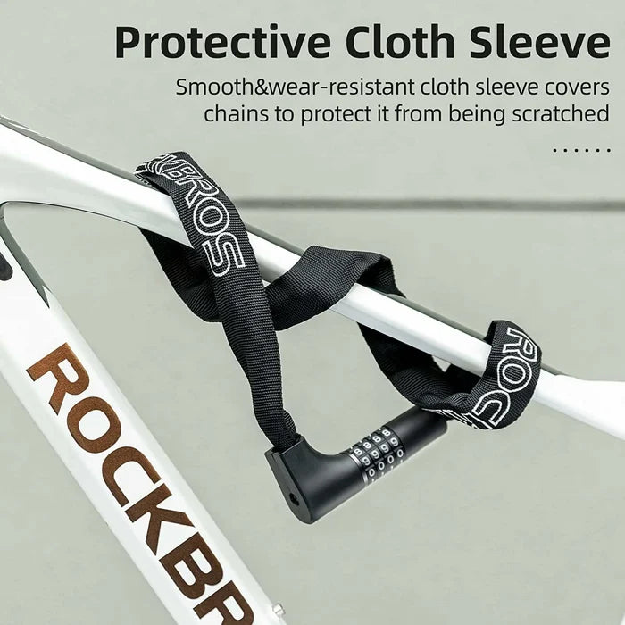 ROCKBROS anti-theft chain lock 96cm dual unlock with combination and keys