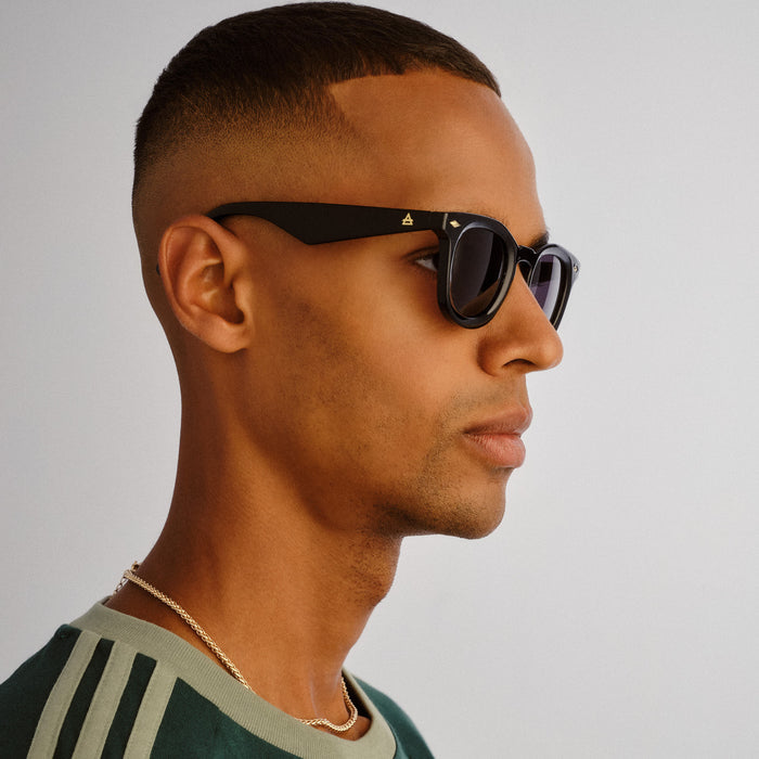 Aperture Black Uni-Sex Round Sunglasses | Aire