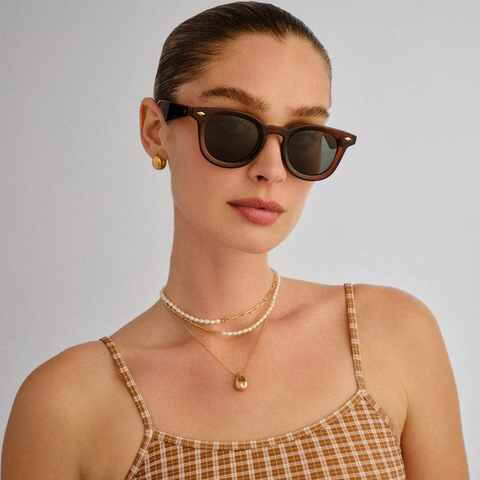 Aperture Toffee Uni-Sex Round Sunglasses | Aire