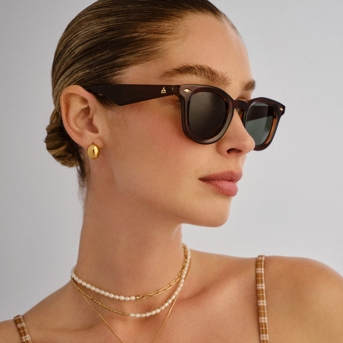 Aperture Toffee Uni-Sex Round Sunglasses | Aire