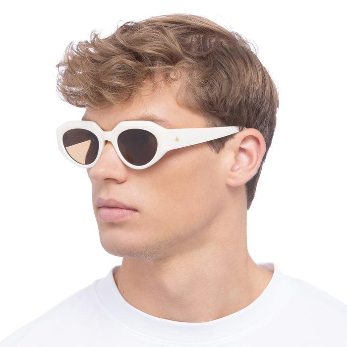 Aphelion Ivory Female Oval Sunglasses | Aire