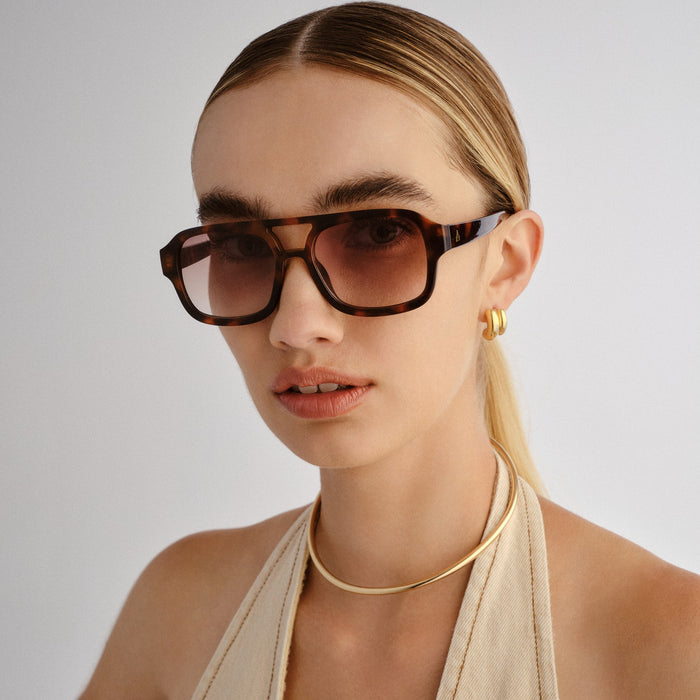 Aquarius Dark Tort Female Aviator Sunglasses | Aire