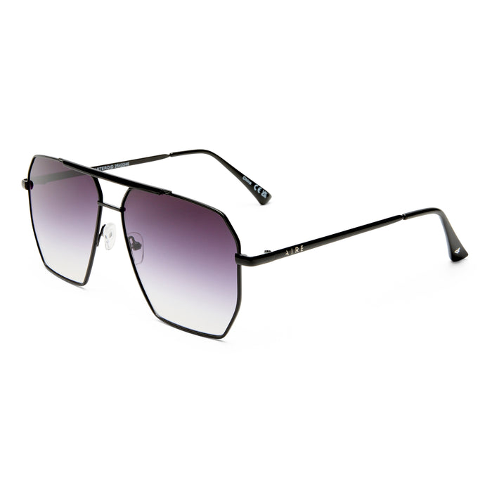 Asteroid Black Female Aviator Sunglasses | Aire
