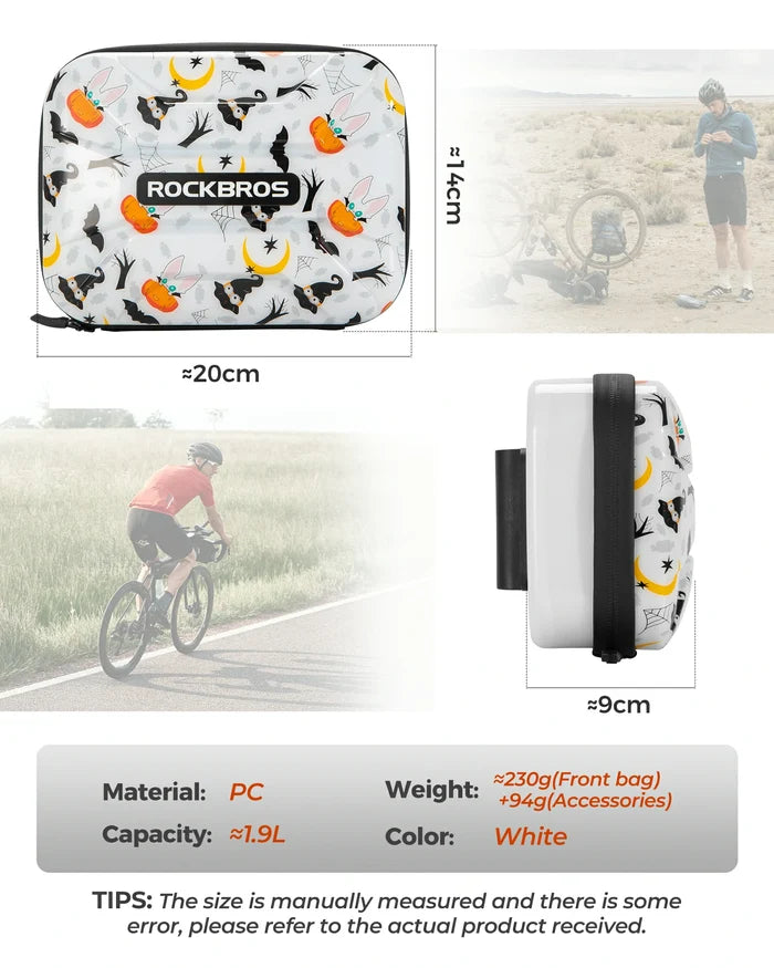 ROCKBROS bicycle handlebar bag waterproof hard shell for folding bike