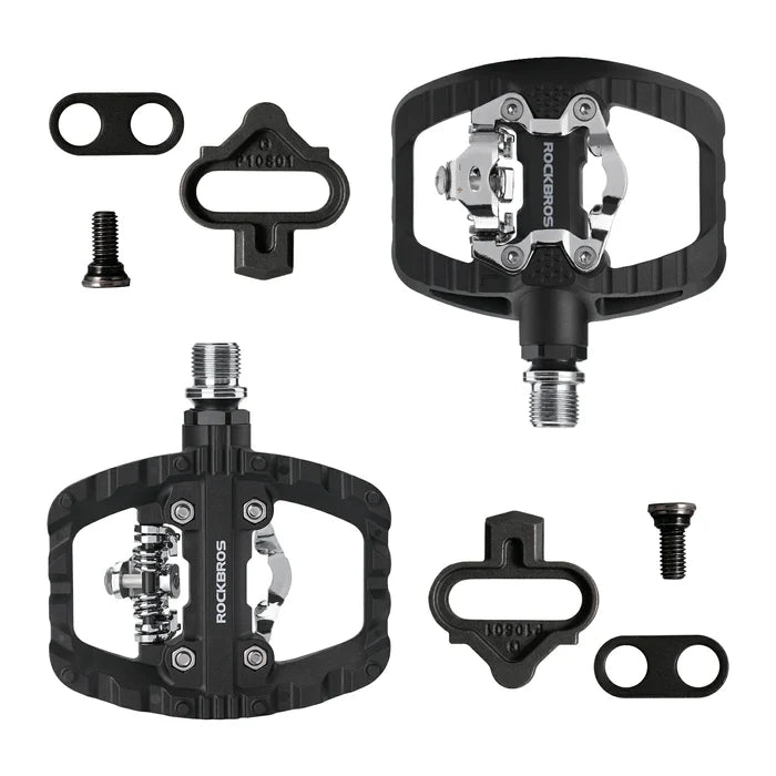ROCKBROS bicycle pedals dual function SPD & flat pedals