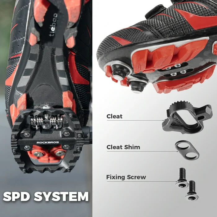 ROCKBROS bicycle pedals dual function SPD & flat pedals