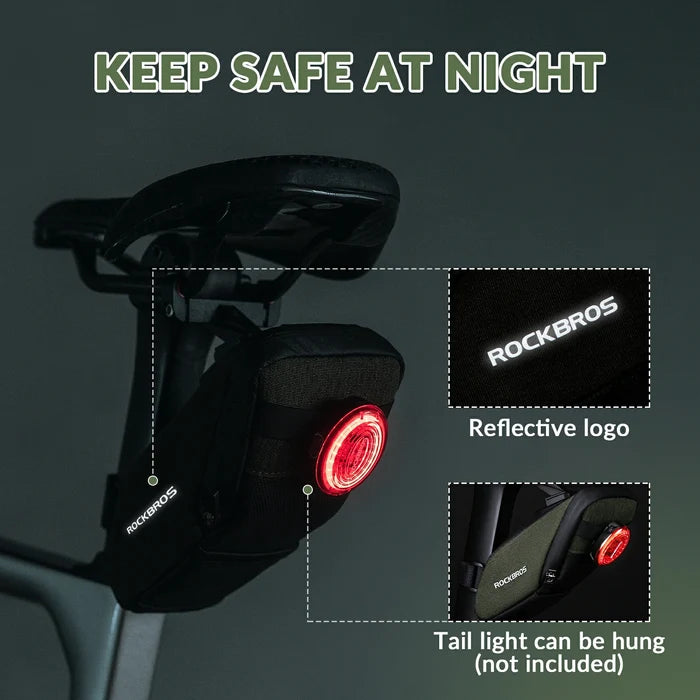 ROCKBROS bicycle saddle bag with transparent pvc mudguard
