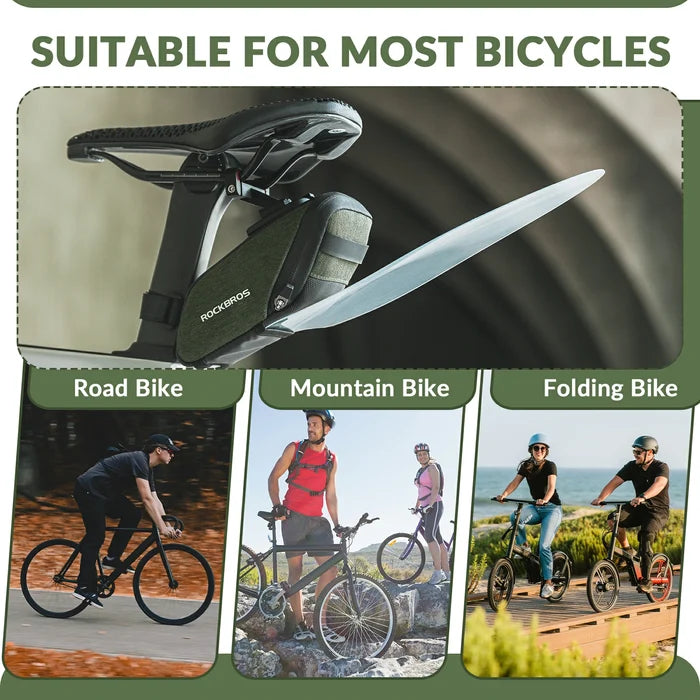 ROCKBROS bicycle saddle bag with transparent pvc mudguard