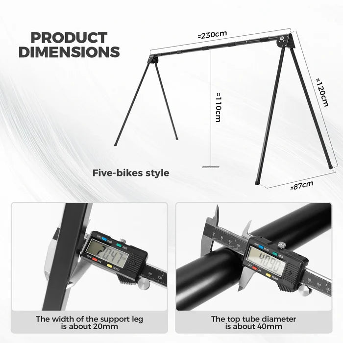 bicycle display stand for stable bike parking and storage at home or in the garage#Size_Five-bikes style
