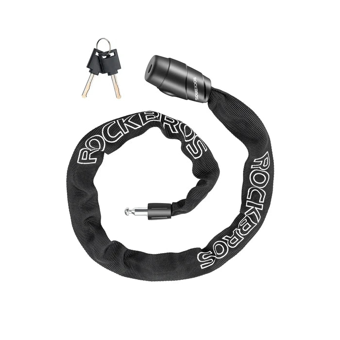 ROCKBROS bike chain lock 95cm heavy duty anti-theft with 2 keys
#Color_Black