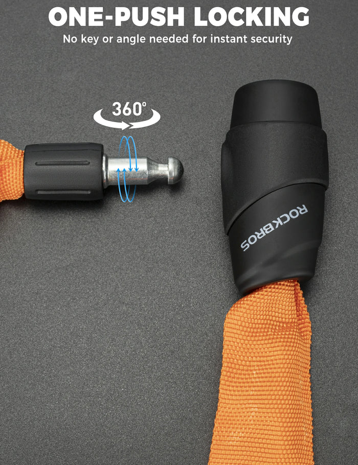 ROCKBROS bike chain lock 95cm heavy duty anti-theft with 2 keys
#Color_Orange
