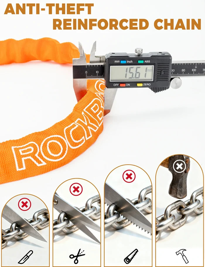 ROCKBROS bike chain lock 95cm heavy duty anti-theft with 2 keys
#Color_Orange