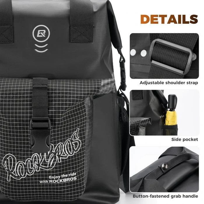 ROCKBROS bike handlebar bag for folding bike 18l