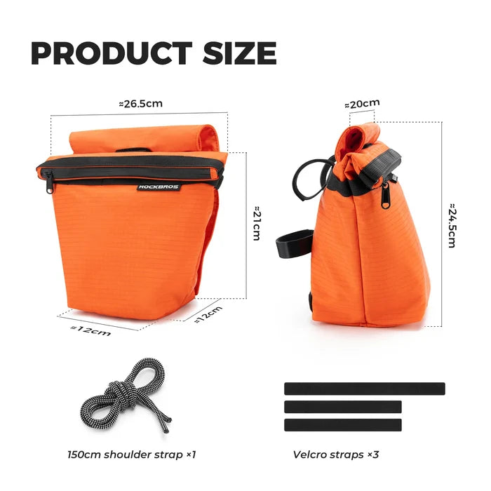 ROCKBROS bike handlebar bag ultralight 2-in-1 shoulder strap 3l
#Color_Orange