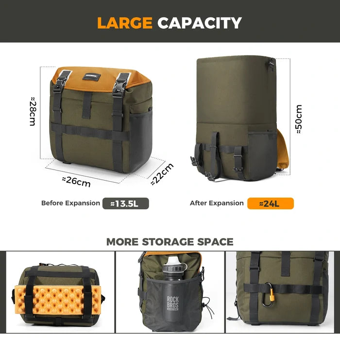 rockbros 24l waterproof bicycle handlebar bag for road and gravel bikes