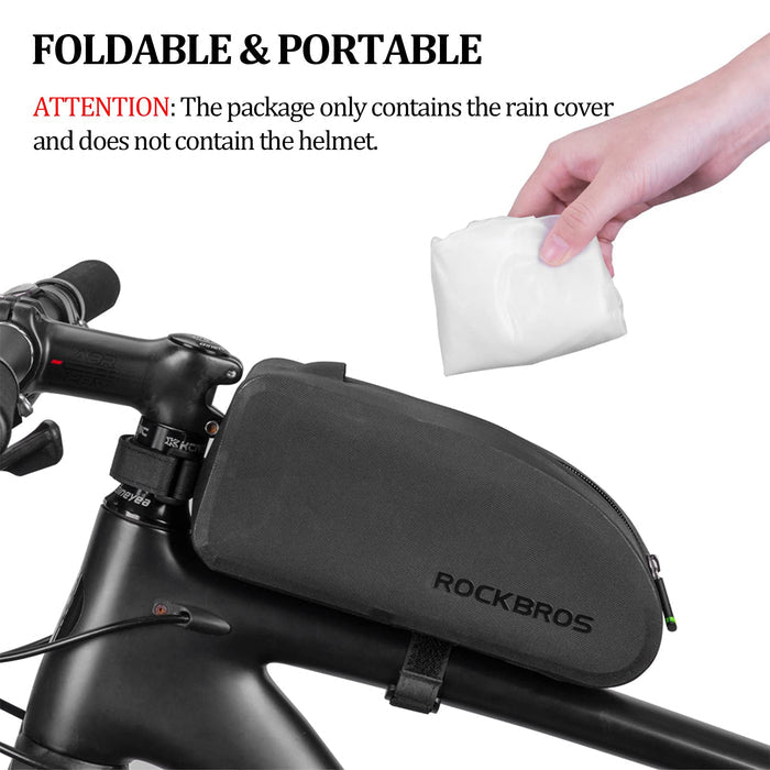 ROCKBROS Bike Helmet Cover with Reflective Logo Rainproof & Dustproof #Color_Black