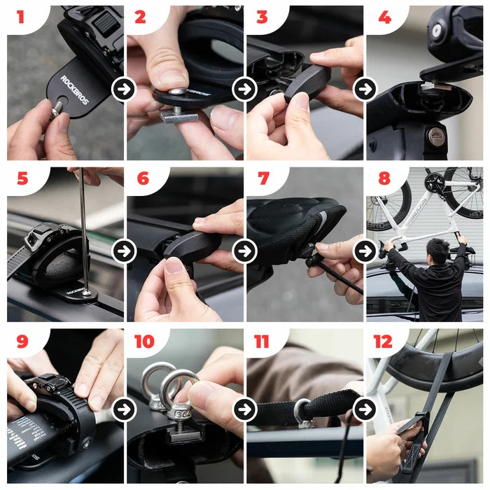 ROCKBROS bike inverted carrier rack with fork mount easy installation