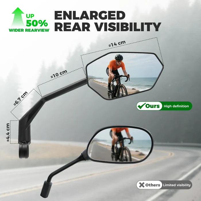 ROCKBROS bike mirror hd 360 rotatable anti-glare rear view left
