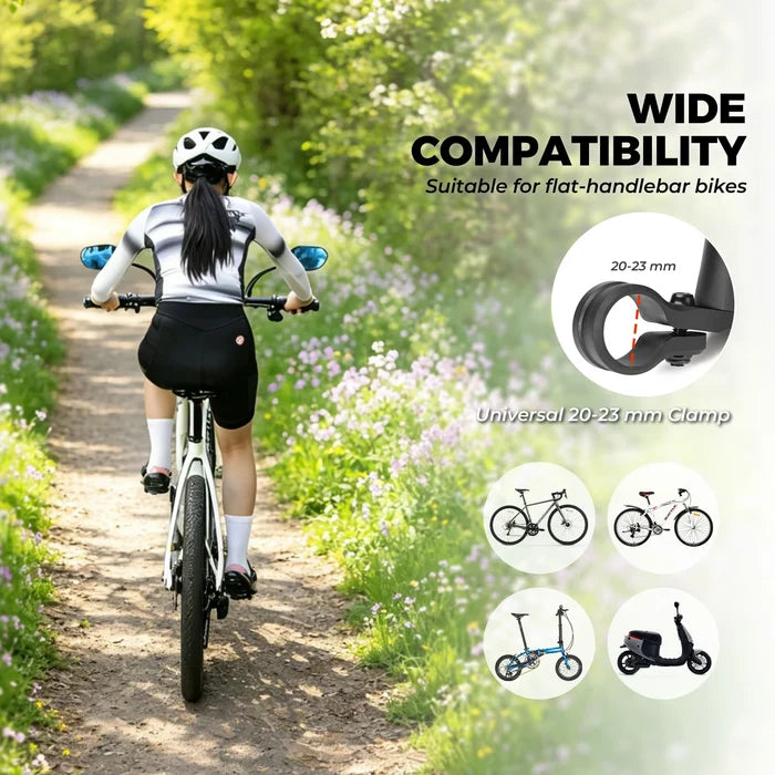 ROCKBROS bike mirror hd 360 rotatable anti-glare rear view left