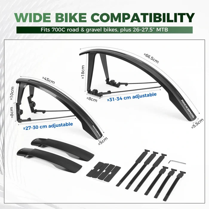 ROCKBROS front bike mudguard for road, gravel and MTB bikes