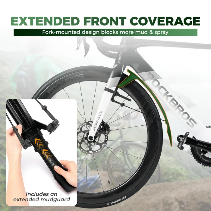 ROCKBROS front bike mudguard for road, gravel and MTB bikes