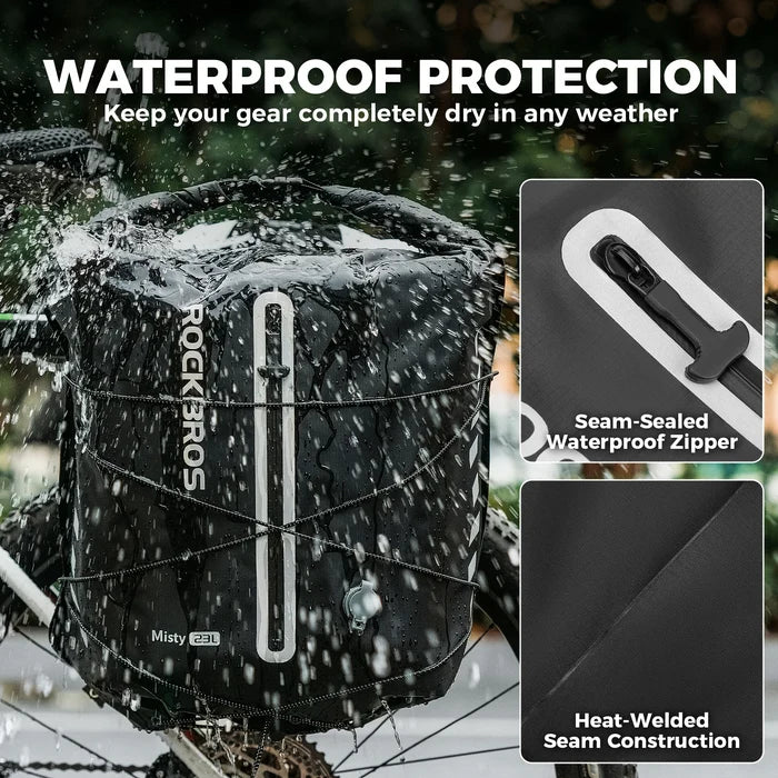 ROCKBROS bike pannier bag 100 waterproof vacuum compression 23l