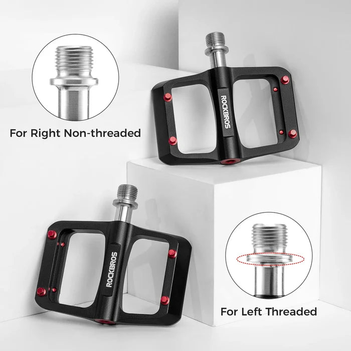 ROCKBROS bike pedals ultralight magnesium with red anti-slip pins