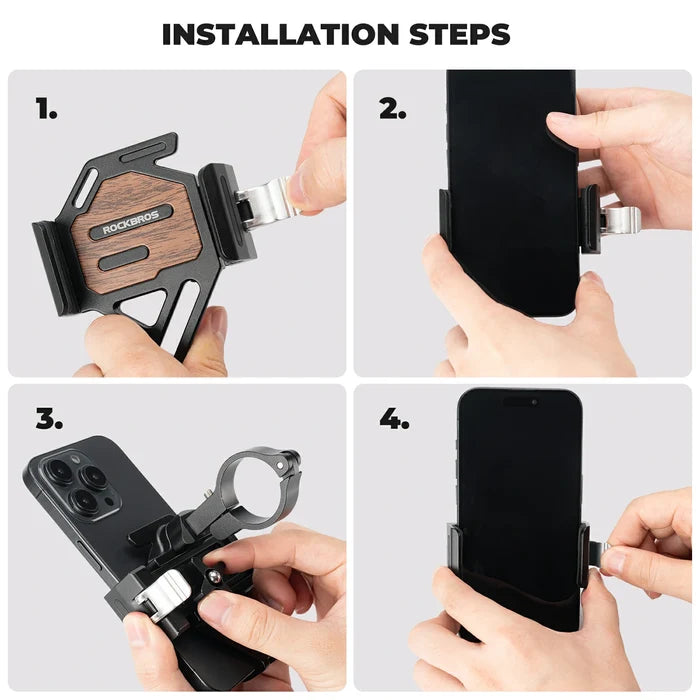 ROCKBROS bike phone holder 360 rotatable aluminium alloy mount
