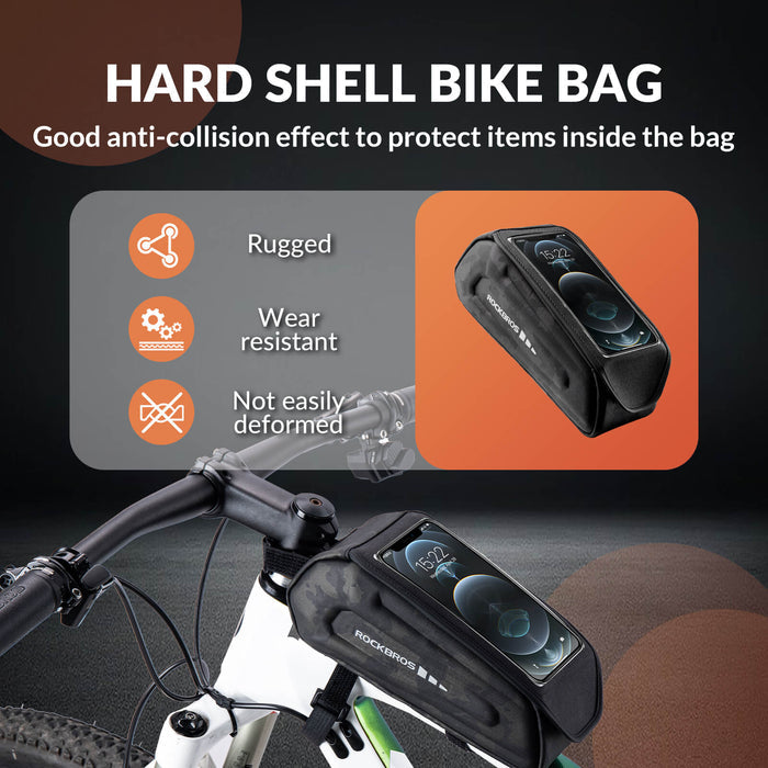 ROCKBROS Bike Frame Bag 1.7L – Smart Storage + Phone Access On The Go!​ #Color_Camouflage