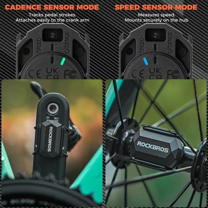 ROCKBROS bike speed cadence sensor bluetooth ant+