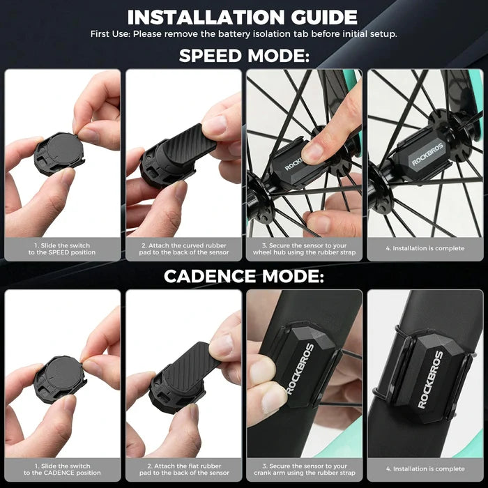 ROCKBROS bike speed cadence sensor bluetooth ant+