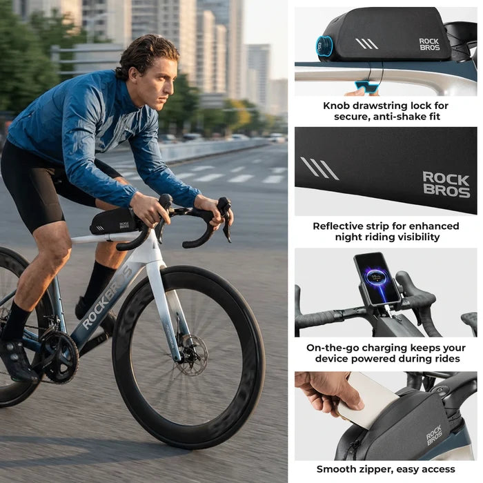 ROCKBROS bike top tube bag waterproof slim fit frame bag
