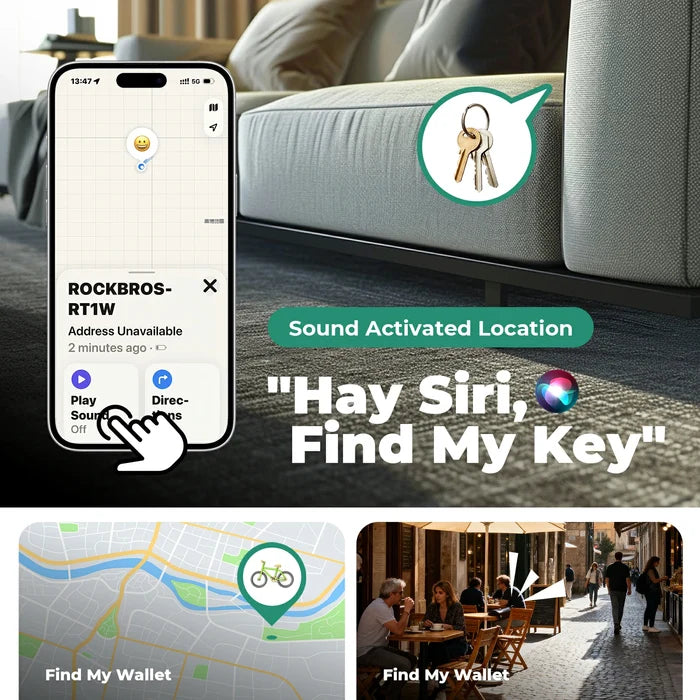 ROCKBROS bluetooth air tracker tag for apple find my ios only