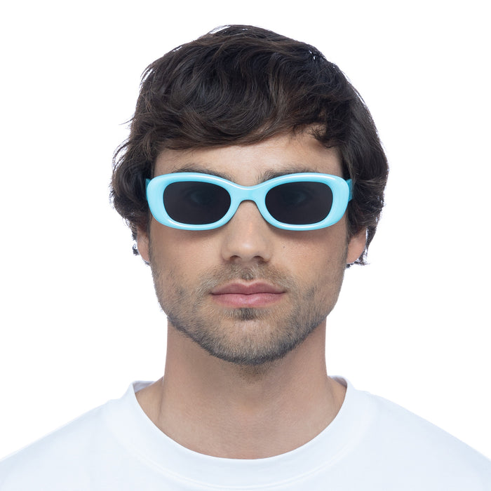 Calisto Iridescent Glacier Blue Uni-Sex Oval Sunglasses | Aire
