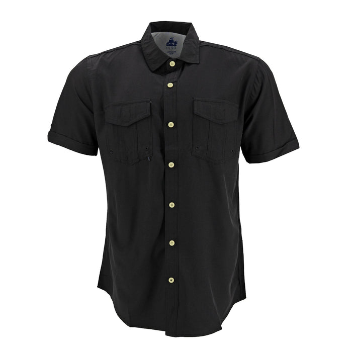 Camisa 1492 Mangas Cortas Lisa 2 Bolsillos Para Caballeros by 1492
