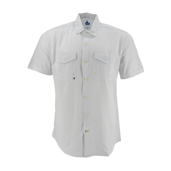 Camisa 1492 Mangas Cortas Lisa 2 Bolsillos Para Caballeros by 1492