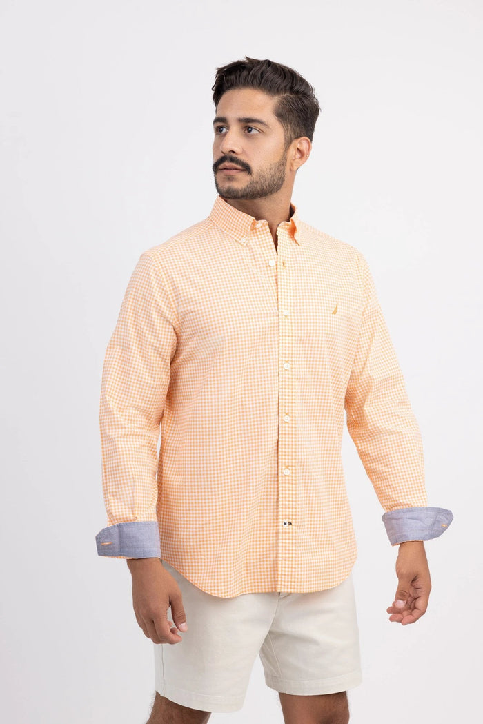 Camisa Nautica Mangas Largas Cuadros Para Caballeros by Nautica