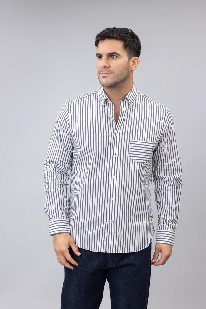 Camisa Nautica Mangas Largas Rayas Para Caballeros by Nautica